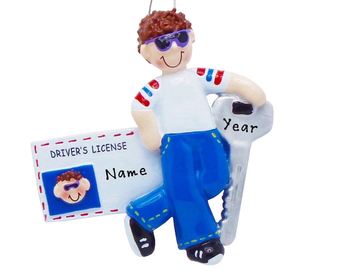 Personalized New Driver Ornament Driver's License Ornament Gift For Teenage Boy Student Driver, Key to First Car - New Driver Christmas Gift
