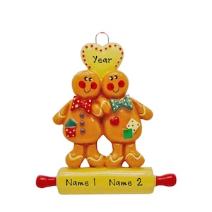 Couple Christmas Ornament - Gingerbread  Man Ornament - Couple Baking, Gingerbread Man Ornament, Custom Couple Ornament, Ornament With Names