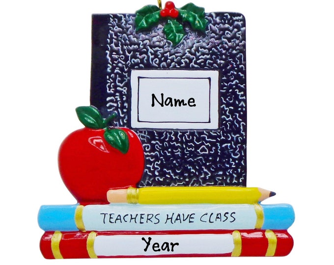 Personalized Teacher Ornament - First Day of School Christmas Ornament - Best Teacher Gift - School Ornament With Name - Appreciation Gift