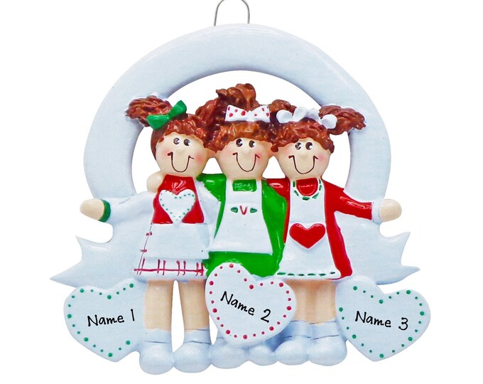 Close Friends Personalized Ornament - 3 Best Friends Ornament - Ornament For 3 Sisters - Personalized Christmas Ornament - Best Friends Gift