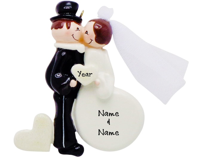 Wedding Couple Ornament - Couple First Christmas, Wedding Ornament, Wedding Christmas 2025, Just Married Ornament, First Christmas
