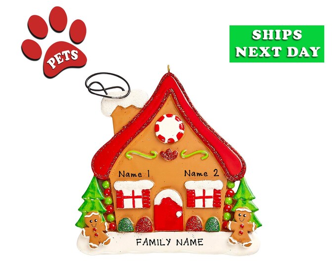 Personalized 2025 Gingerbread House Christmas Ornament - Our New Home - First House Ornament - New Apartment - Housewarming Gift - Add A Dog