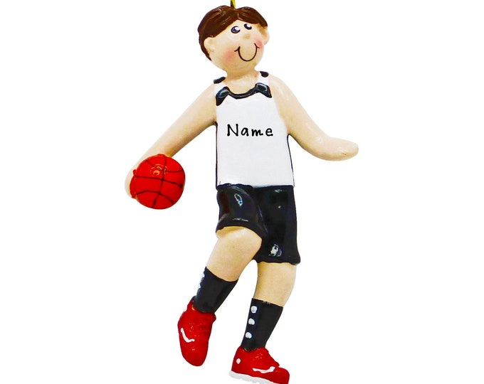 Basketball Ornament - Basketball Player Ornament - Boy Dribbling Basketball Christmas Ornament - Personalized Gift For Basketball Player