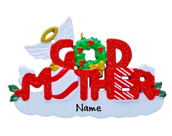 Personalized Godmother Ornament - Godmother Christmas Gift - Godmother Keepsake Ornament - Gift With Name - Ornament For Godparents