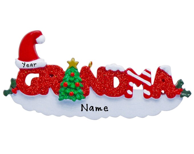 Grandma Christmas Ornament - First Christmas as Grandma - New Grandparent Ornament - Personalized Gift For Grandma - Best Grandmother Ever