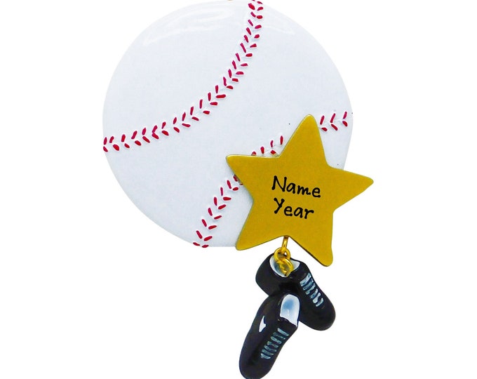 MLB Baseball Ornament - Personalized Baseball Christmas Ornament - Gift For Baseball Team - Sports Ornament With Name - Baseball Player Gift