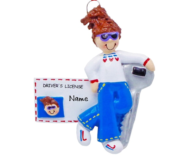 Personalized New Driver Ornament Driver's License Christmas Ornament Custom Gift For Teenage Girl - New Student Driver Custom Christmas Gift