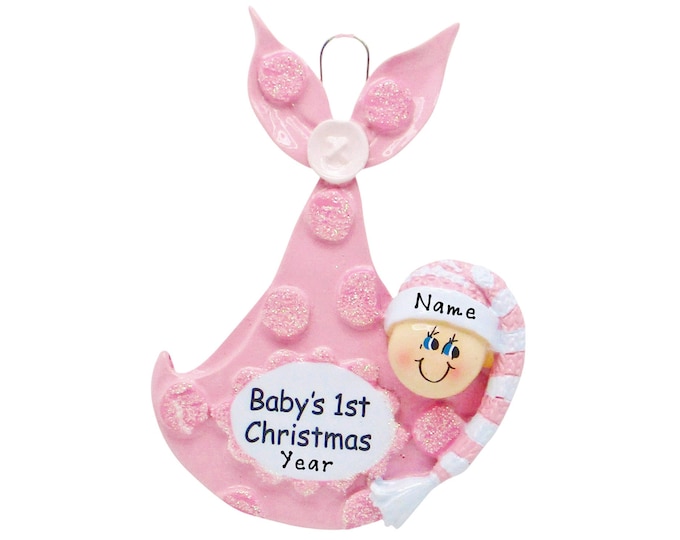 Baby's First Christmas Ornament - Personalized First Christmas Girl Ornament - Custom Baby Girl Ornament 2025 - Bundle of Joy Ornament