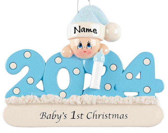 2025 Baby's First Christmas - Baby Boy's 1st Christmas Ornament - Baby's First Christmas Ornament - Custom Baby Boy Ornament