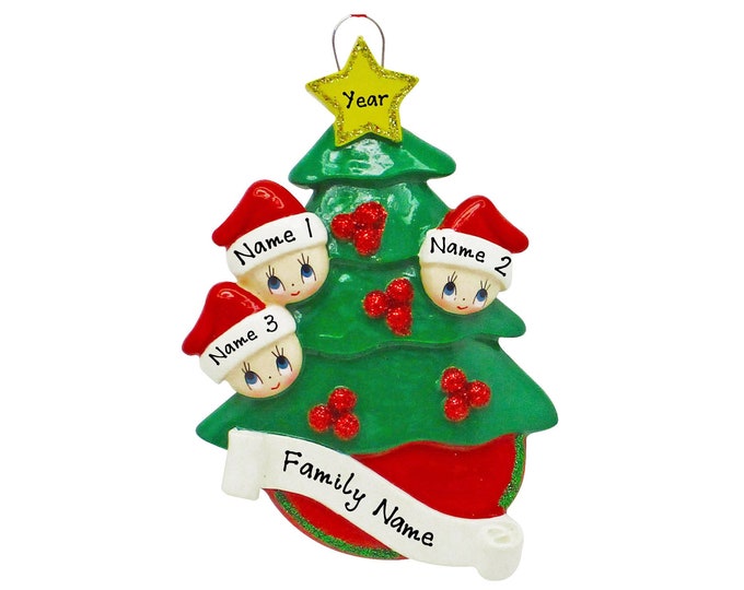 Family Christmas Ornament Personalize 2023 - Family of 3 Christmas Ornament - Grandkids Christmas Ornament - Custom Gift For Grandparents