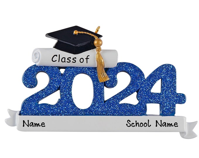 Graduation Ornament 2024 - Custom High School Graduation Ornament - College, Masters, Class of 2024 Graduation, Personalized Graduate Gift