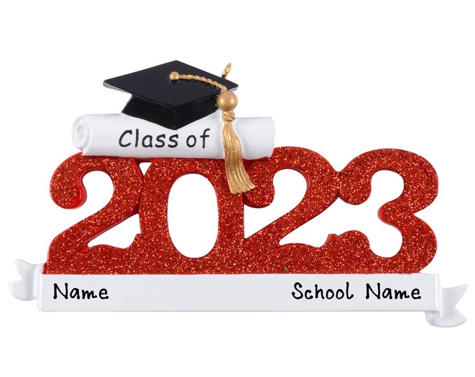 Graduation Ornament 2023 - Custom High School Graduation Ornament - College, Masters, Class of 2023 Graduation, Personalized Graduate Gift