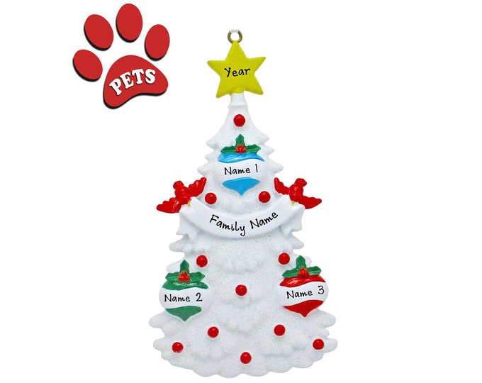 Family of 3 Christmas Ornament - Grandkids Christmas Ornament 2024 - Family Decorating Christmas Tree - Personalized Gift For Grandparent