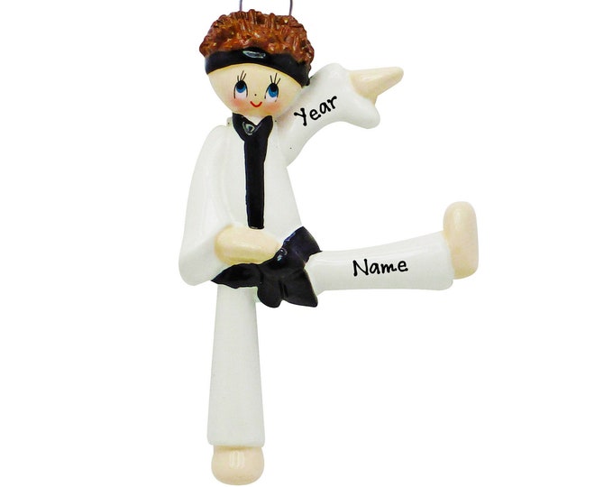 Karate Ornament - Personalized Karate Christmas Ornament - Martial Arts Ornament - Black Belt Karate Ornament - Custom Karate Ornament