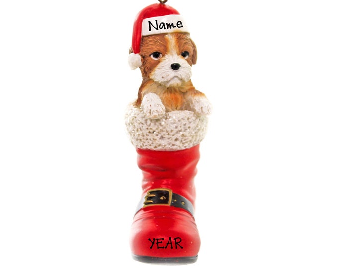 Shih Tzu Dog Ornament - New Christmas Puppy In Santa Boot Ornament, Pet Memorial Ornament - Dog Ornament Personalized 2025 New Dog Mom Gift