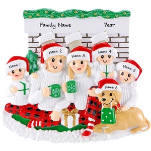 Family of 5 Christmas Ornament 2025 Personalized Family Ornament With Dog Ornament With Names Custom Family of Five Christmas Ornament Gift