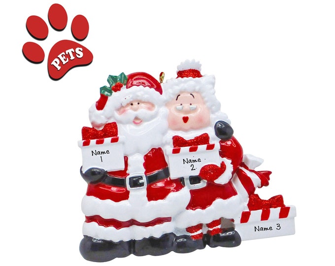 Personalized Family of 3 - Grandparents Christmas Ornament Personalized Family of 3 Grandkids and Grandparents Christmas Ornament With Name