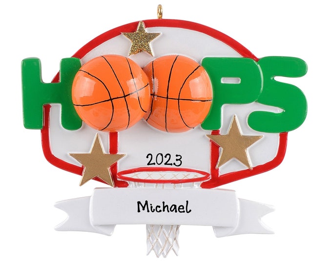 Personalized Basketball Backboard & Ball Christmas Ornament, 2023 Basketball Her Gift for Him Custom Basketball Backboard Ornament with Name