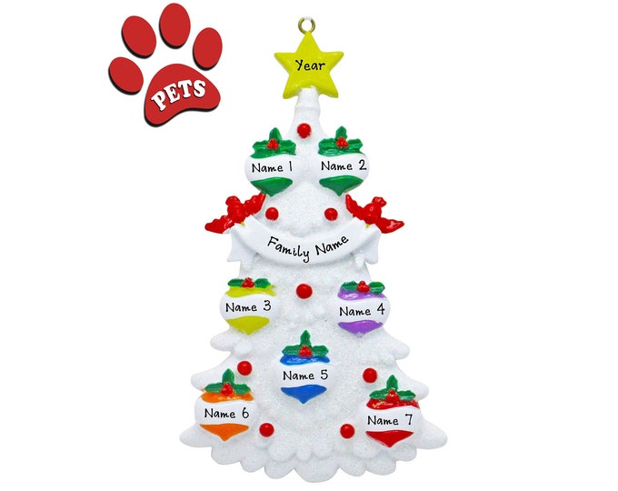 Family of 7 Christmas Ornament - Grandkids Christmas Ornament 2024 - Family Decorating Christmas Tree - Personalized Gift For Grandparent