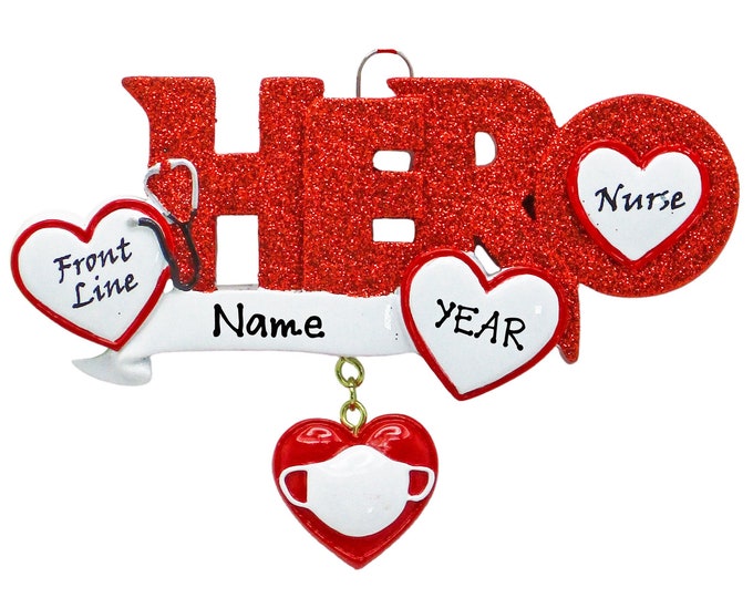 Personalized Hero Front Line Nurse Christmas Ornament - Heath Care Provider Ornament - Appreciation Gift For Nurse