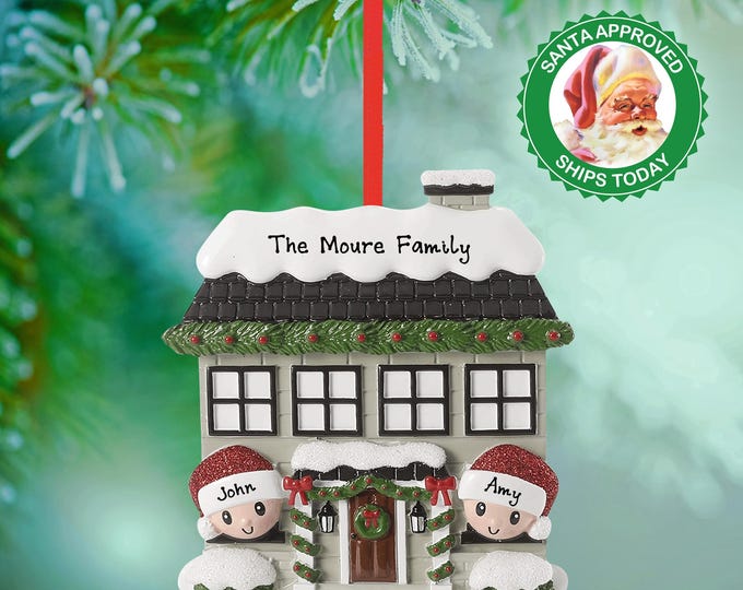 Personalized Couple Christmas Ornament – Family of 2 Custom Ornament with Names – New Home Holiday Keepsake Gift