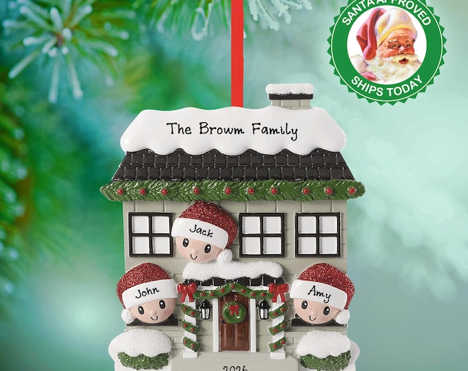 Personalized Family of 3 Christmas Ornament 2025 – Custom Family Ornament with Names – Holiday Keepsake Gift