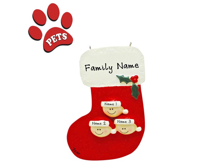 Grandkids Christmas Ornament Personalized 2024 -Grandchildren Ornament - Gift for Grandma Grandpa - 3 Grandchildren - Gift For Grandparents