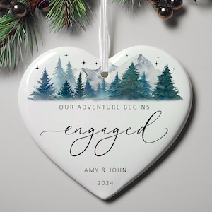 Engagement Ornament 2025 - Personalized First Christmas Engaged Gift, Bride To Be Custom Engagement Gift, Our 1st Christmas Engaged Ornament