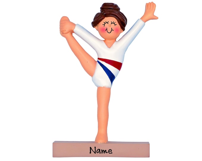Gymnastics Girl Ornament 2025 - Brunette Girl Gymnast Ornament Personalized Ornament Gift For Gymnast, Custom Gymnastics Christmas Ornament
