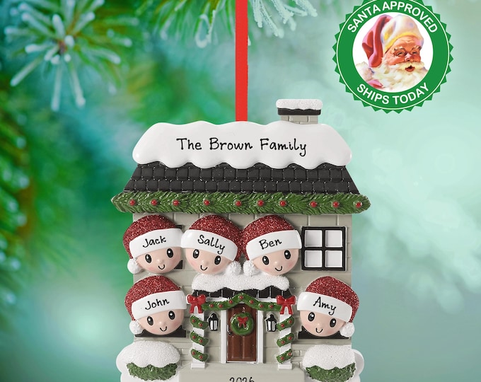 Personalized Family of 5 Christmas Ornament 2025 – Custom Family Ornament with Names – Holiday Keepsake Gift
