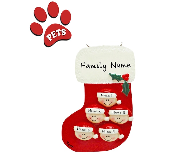 Grandkids Christmas Ornament Personalized 2024 - Grandchildren Ornament - Gift for Grandma Grandpa - 5 Grandkids - Gift For Grandparent
