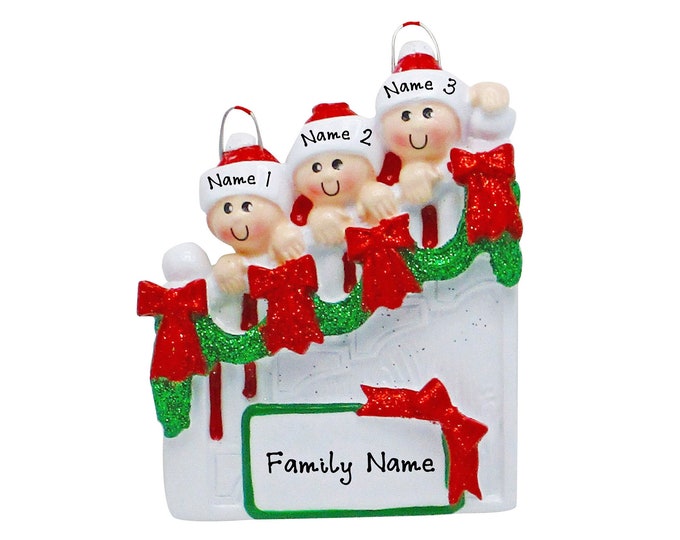 Grandkids Christmas Ornament Personalized 2025 - Family of 3 Christmas Ornament - Grandparent Christmas Ornament - Our 3 Grandchildren