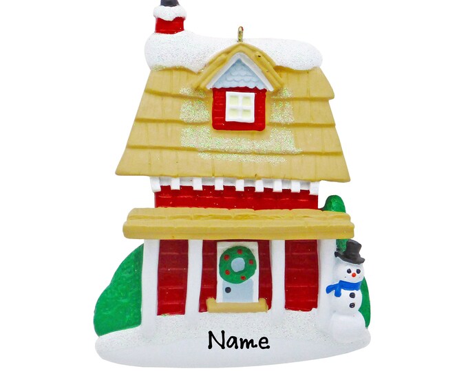 Fishing Lodge Ornament - Campers Retreat -  Seasonal Home - New Home Ornament - Lake House Cottage - Personalized Christmas Ornament