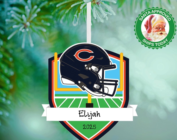 Chicago Bears Christmas Ornament – Personalized NFL Ornament – Custom Football Ornament – Bears Fan Gift – Sports Team Keepsake
