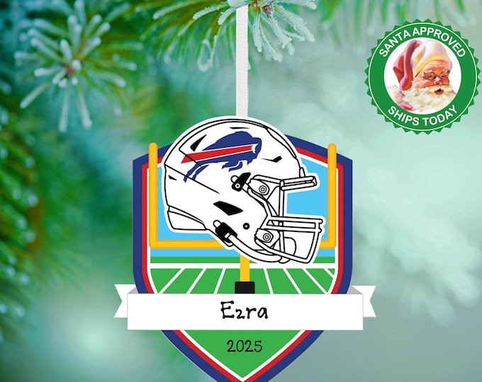 Buffalo Bills Christmas Ornament – Personalized NFL Ornament – Custom Football Ornament – Bills Fan Gift – Sports Team Keepsake