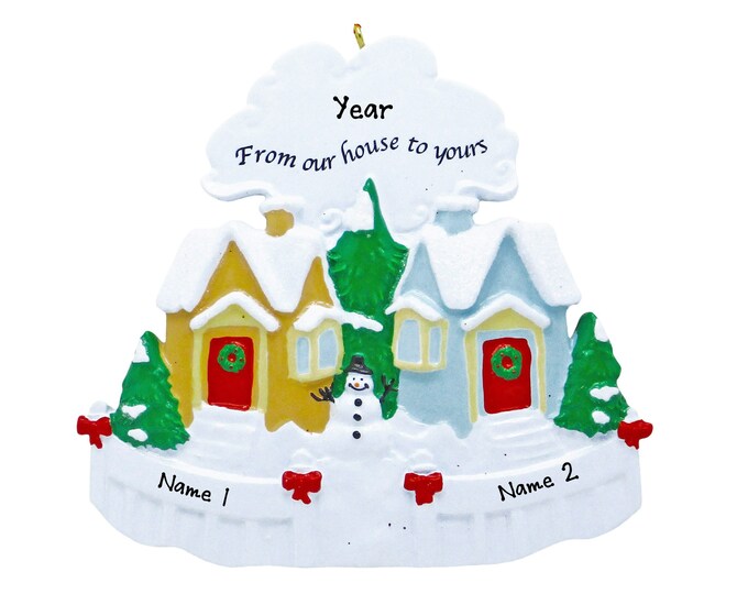 Neighbor to Neighbor Christmas Ornament - From Our House to Yours - Neighbor Christmas Gift - No Place Like Home, Personalized Neighbor Gift