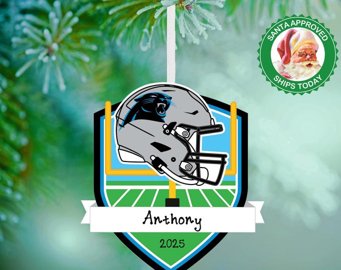 Carolina Panthers Christmas Ornament – Personalized NFL Ornament – Custom Football Ornament – Panthers Fan Gift – Sports Team Keepsake