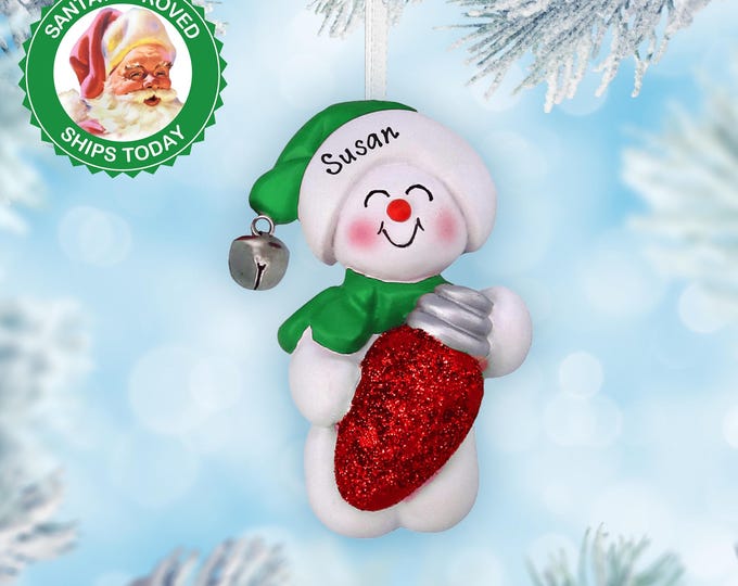 Personalized Snowman Christmas Ornament – Custom Snowman – Handmade Holiday Ornament – Kids Xmas Tree Decoration Gift