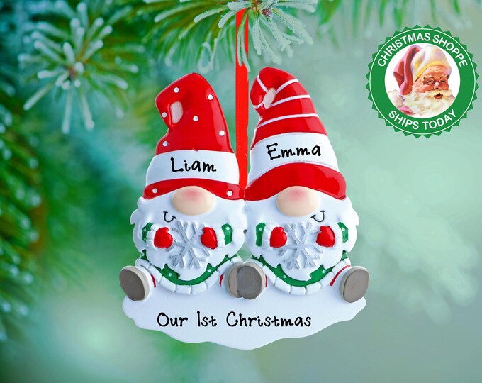 Christmas Gnome Couple 2025 - Gnome Couple Christmas Ornament - Newlywed Couple Gift -  Personalized Gift Gnome Couple Christmas Ornament