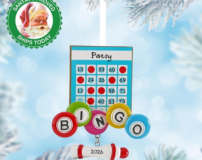 Bingo Christmas Ornament – Personalized Bingo Ornament – Custom Bingo Gift – Bingo Game Ornament – Bingo Lover Christmas Keepsake