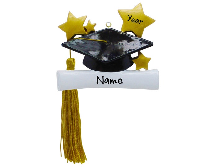 Personalized Graduation Ornament -  Graduation Hat and Diploma Ornament Class 2025 College Grad High School Diploma Graduate Gift