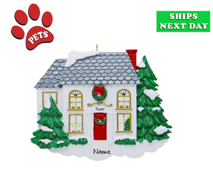 2024 Personalized New Home Ornament - New House Ornament - First Christmas in New Home Ornament - First Home Ornament - House With Dog, Pet