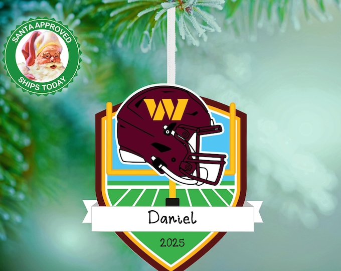 Washington Commanders Christmas Ornament – Personalized NFL Ornament – Custom Football Ornament – Commanders Fan Gift – Sports Team Keepsake