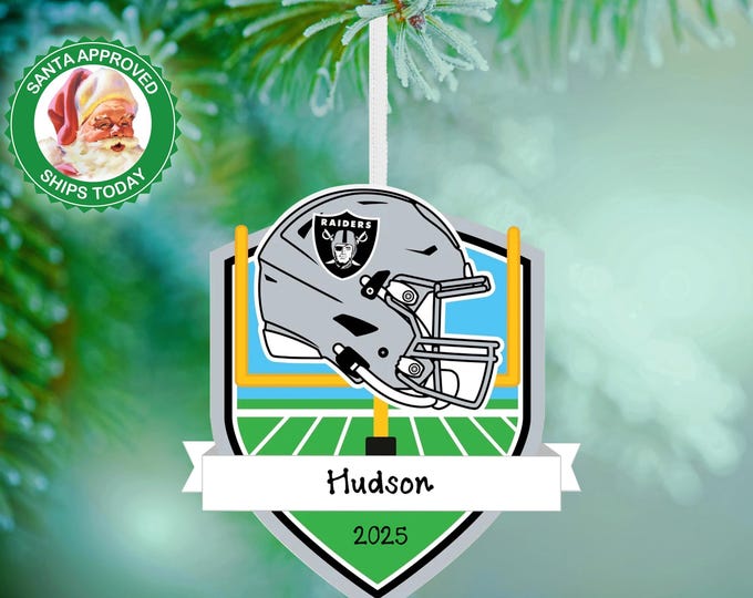 Las Vegas Raiders Christmas Ornament – Personalized NFL Ornament – Custom Football Ornament – Raiders Fan Gift – Sports Team Keepsake