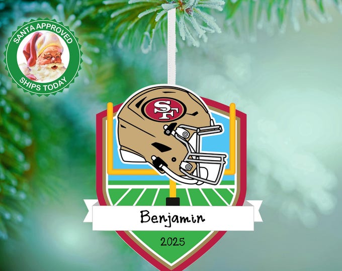 San Francisco 49ers Christmas Ornament – Personalized NFL Ornament – Custom Football Ornament – 49ers Fan Gift – Sports Team Keepsake