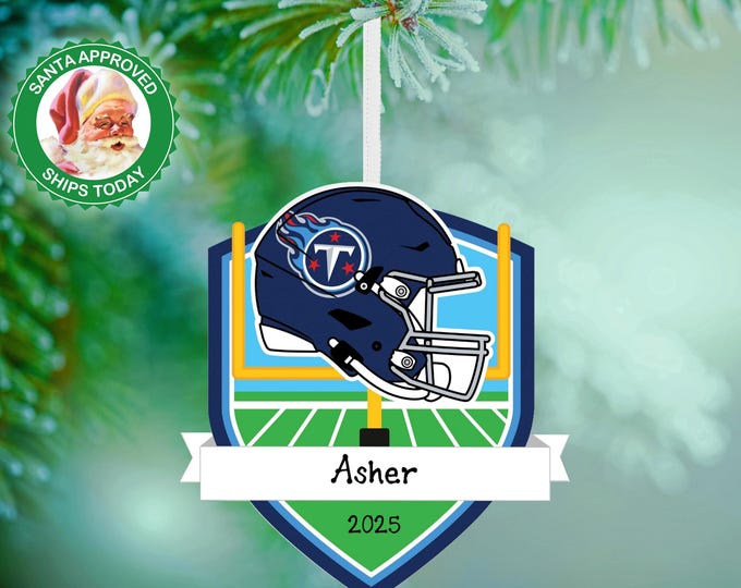 Tennessee Titans Christmas Ornament – Personalized NFL Ornament – Custom Football Ornament – Titans Fan Gift – Sports Team Keepsake