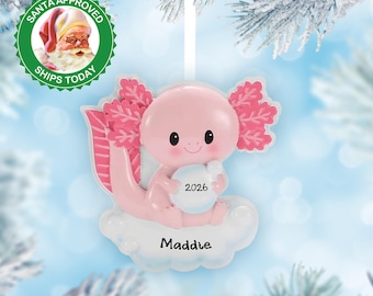 Personalized Axolotl Christmas Ornament – Cute Axolotl Ornament Gift for Boy or Girl 2026