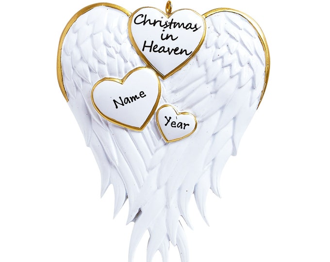 Personalized Memorial Christmas Ornament - Christmas in Heaven - Personalized Memorial Ornament - Ornament With Name - In Our Hearts Forever