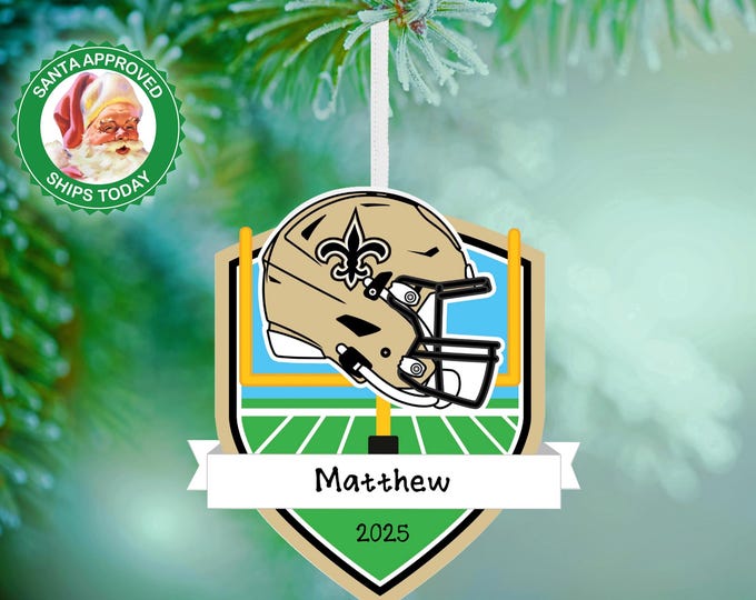New Orleans Saints Christmas Ornament – Personalized NFL Ornament – Custom Football Ornament – Saints Fan Gift – Sports Team Keepsake