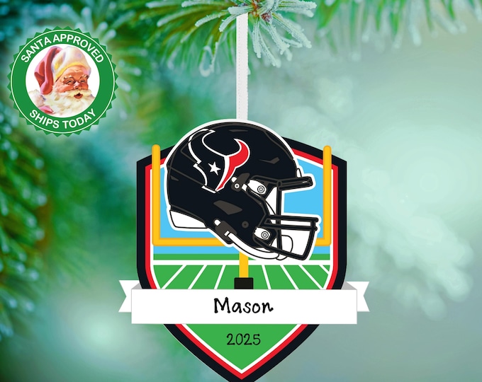 Houston Texans Christmas Ornament – Personalized NFL Ornament – Custom Football Ornament – Texans Fan Gift – Sports Team Keepsake